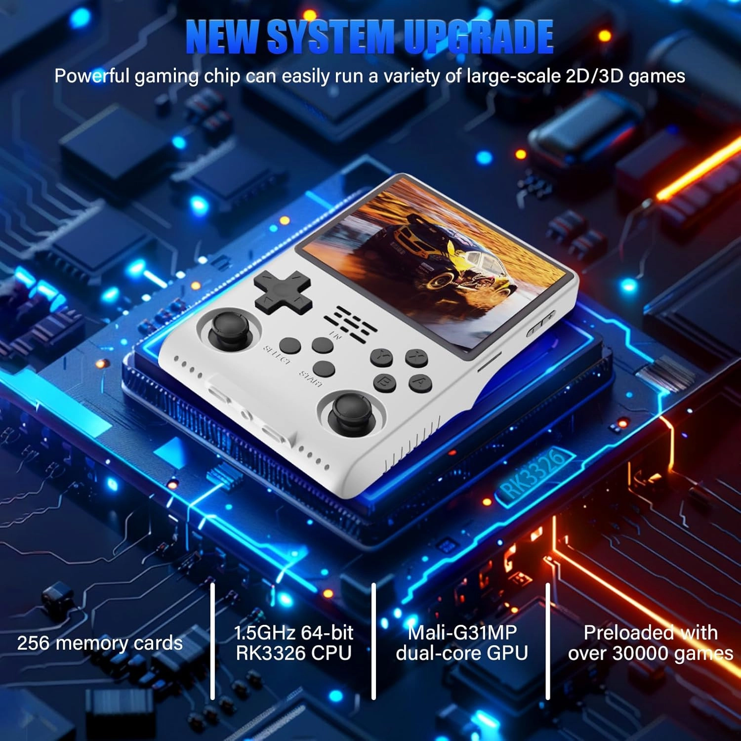 Best brose 30000 Games in 1Handheld Game Console,3.5-Inch IPS Screen Retro Gaming Console,30000 Classic Games, 3800mAh,20＋Mainstream Emulator,Built-in 256G TF Card, White