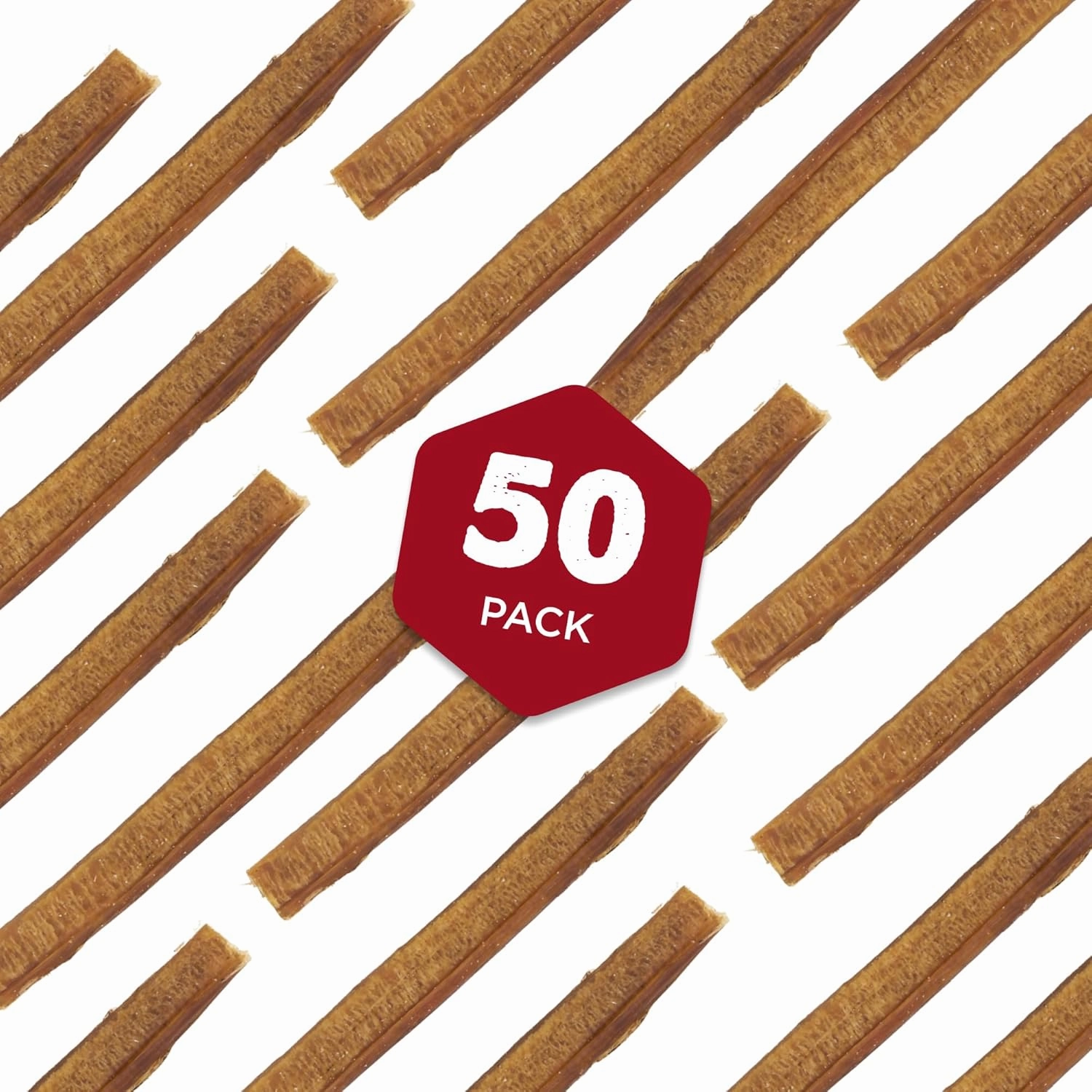 Best Bully Sticks 6 Inch Bully Sticks for Dogs - 50 Count (Pack of 1) - Natural, Easily Digestible, 100% Grass-Fed Beef, Grain and Rawhide Free