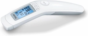 Beurer 3-in-1 Forehead Non-Contact, Body, Surface, Room Temperature, High Accuracy, Large Blue Backlit LCD Display Thermometer, 60 Memory Spaces, FT90 White, 32 Count (Pack of 1)