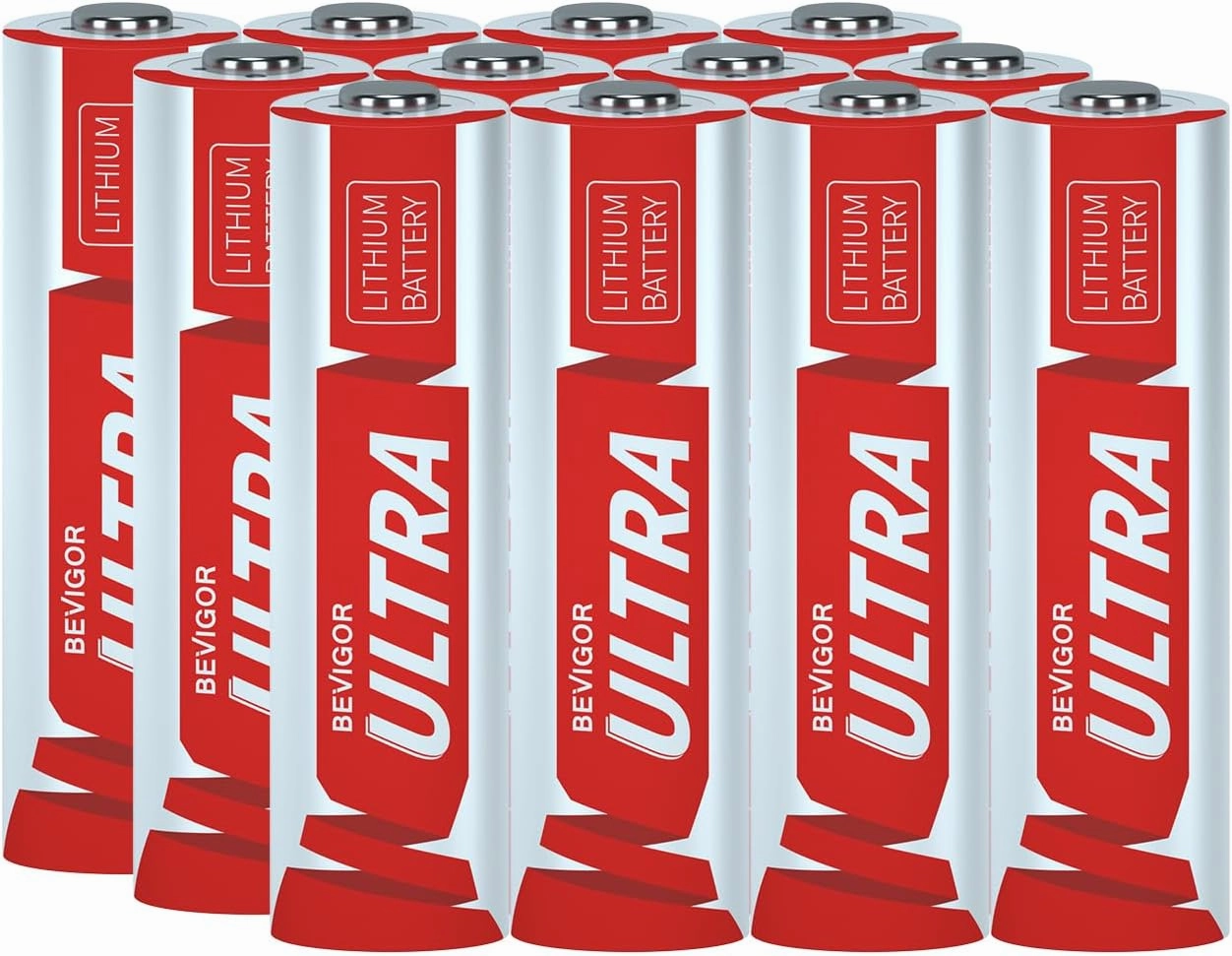 BEVIGOR AA Lithium Batteries 12Pack Ultra, 3500mAh 1.5V Double A Lithium Battery, Longer Lasting AA Batterie for Blink Smart Lock Deadbolt, Aralm System etc High-Tech Devices, Non-Rechargeable