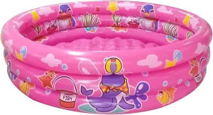 Big Summer 3 Rings Kiddie Pool, 48”X12”, Kids Swimming Pool, Inflatable Baby Ball Pit Pool, Small Infant Pool (Pink)