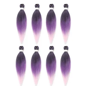 Black And Purple And Pink Braiding Hair Pre stretched 18 Inch 8 Packs Pre stretched Braiding Hair Yaki Texture Synthetic Hair Extension Itch Free Hot Water Setting(18", T1B/Purple/Pink)