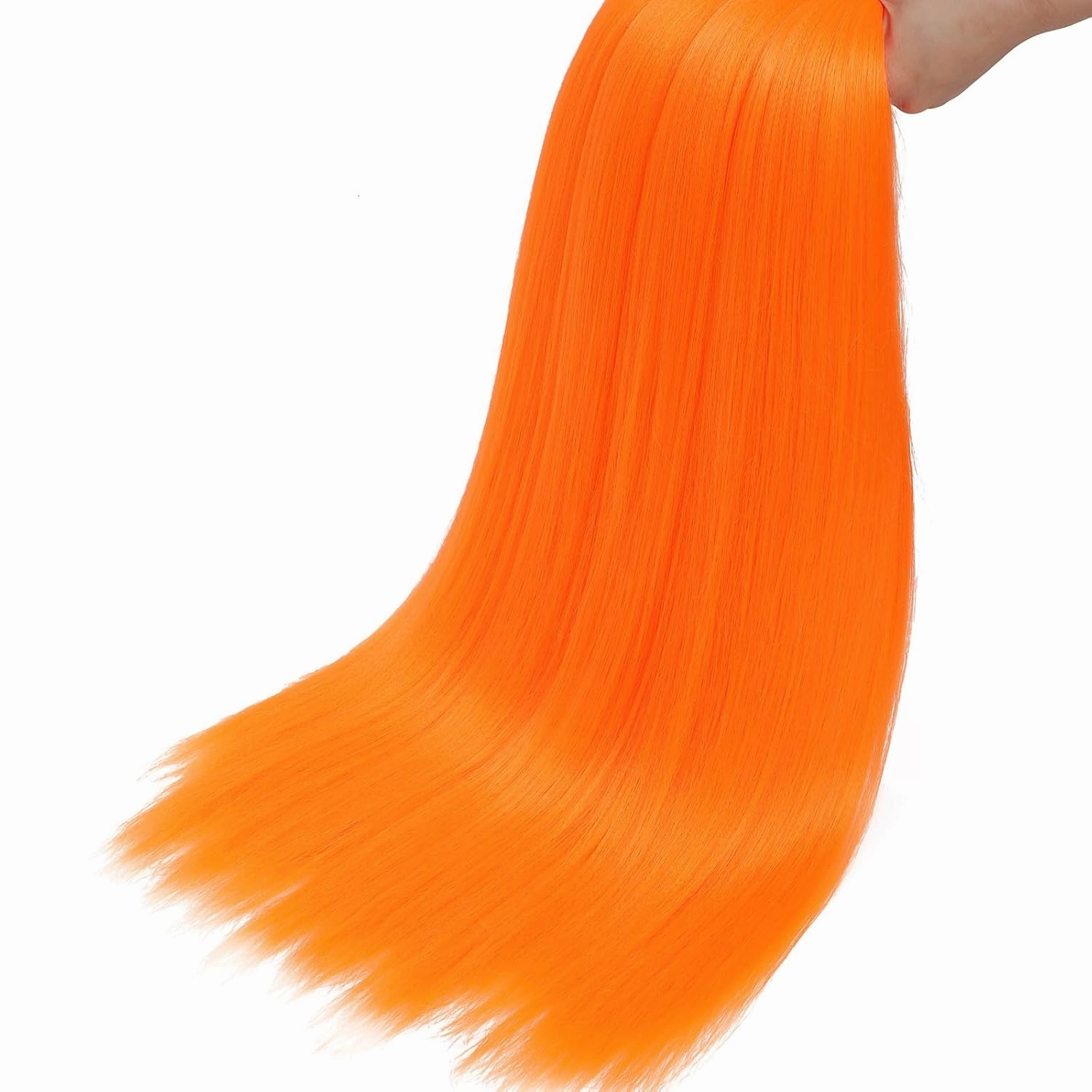 Black Braiding Hair Pre Stretched 14 Inch 8 Pack Braiding Hair Extensions Itch Free Soft Yaki Texture Hot Water Setting Synthetic Crochet Braids Hair For Women Girls (14Inch,Orange)