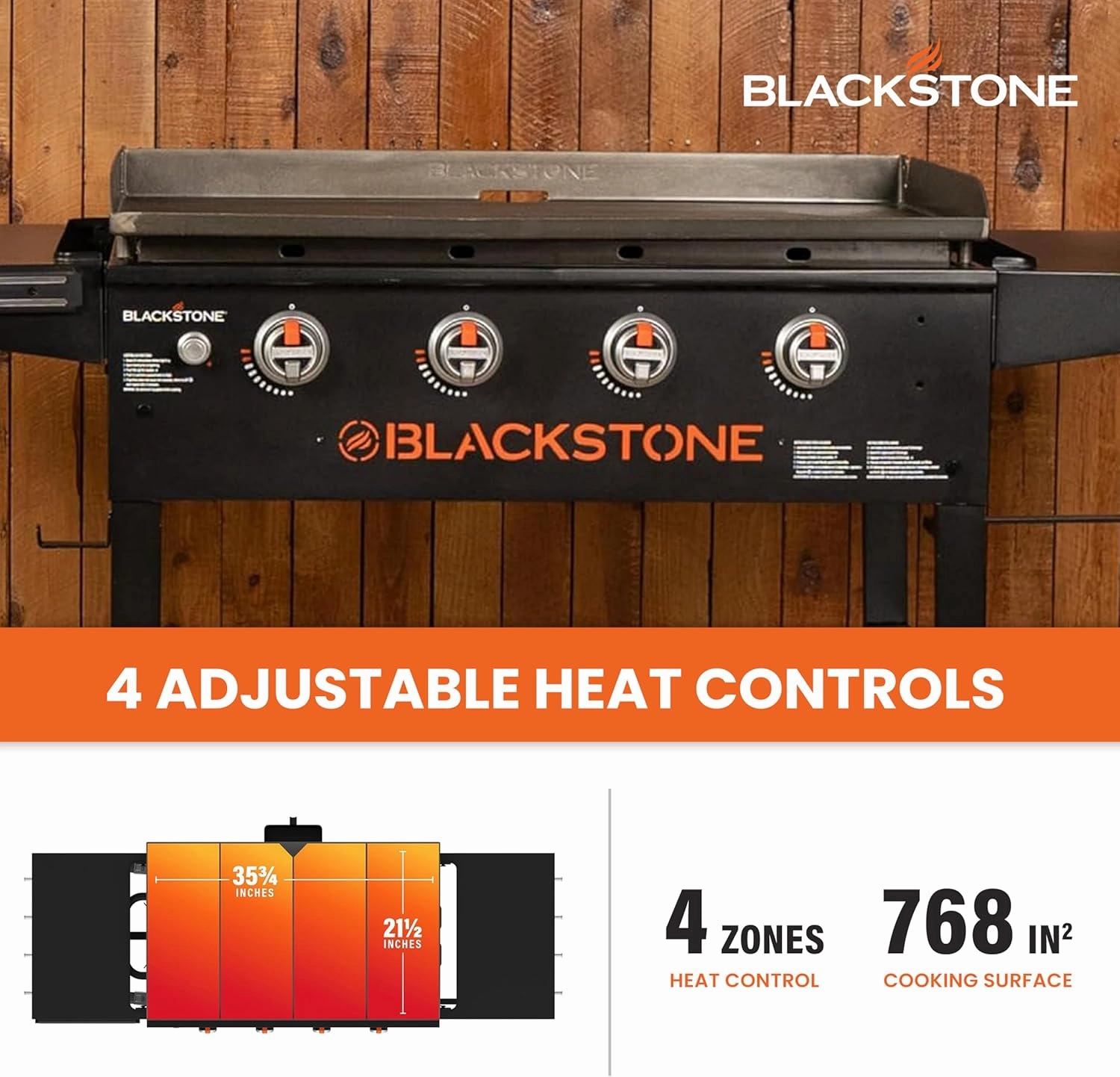 Blackstone 2266 36” Original Omnivore Griddle with Dual Side Shelves, Powder Coated Steel, Black