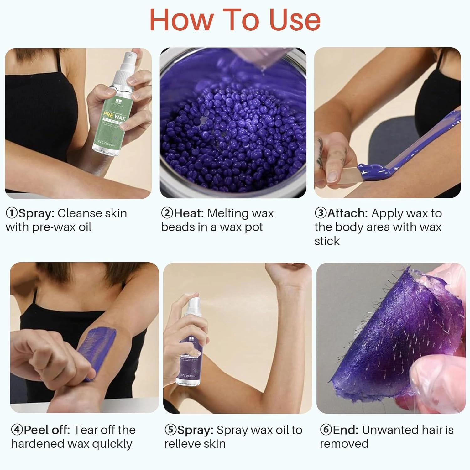 BLITZWAX Brazilian and Bikini Waxing Kit for Women, Hard Wax Warmer for Face, Legs and Body, At Home Hair Removal Kit, Beginner Friendly, Effective on Coarse Hair, Pool Swirl Design