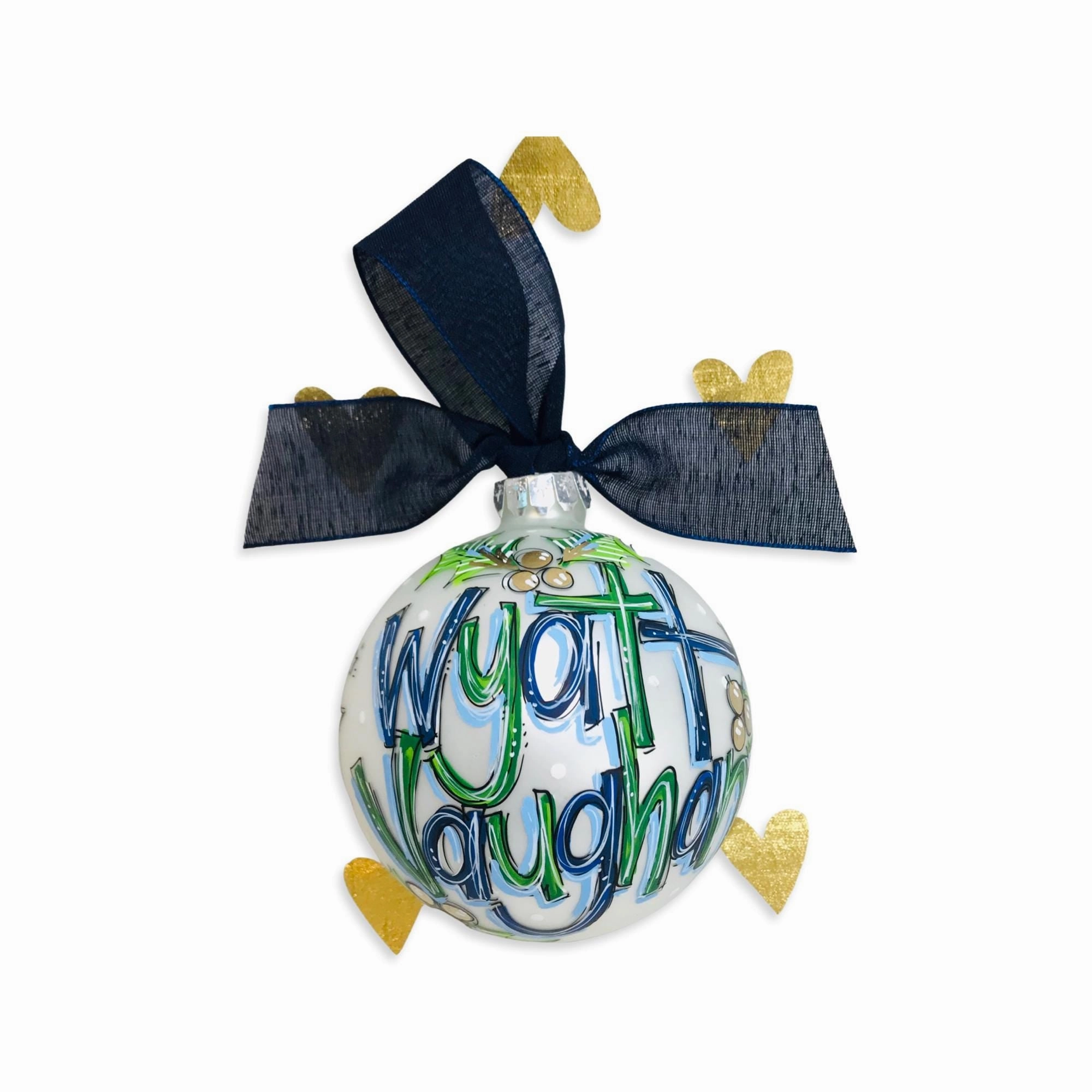 BLUE and GREEN NAME ORNAMENT