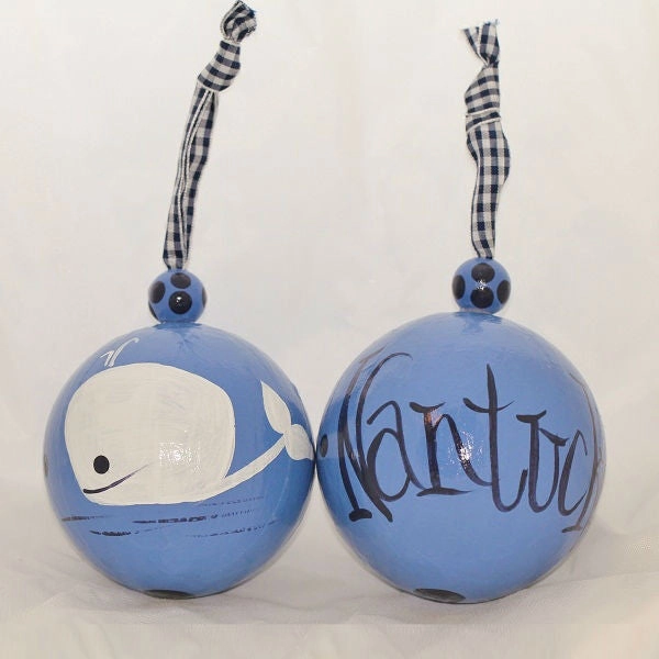 Blue with White Whale Ornament