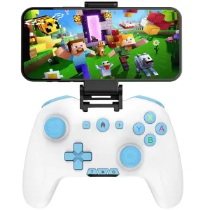 Bluetooth Controller for Switch/Mac/PC/Steam/Mobile Phone/iOS/Android//TV/iPad/Table/Apple Arcade MFi Games, switch pro controller wireless with Adjustable Dual Motion,Turbo,Macros,6-Axis,Wake Up for Black Myth: Wukong (Black) (Purple) (Blue with Clip)