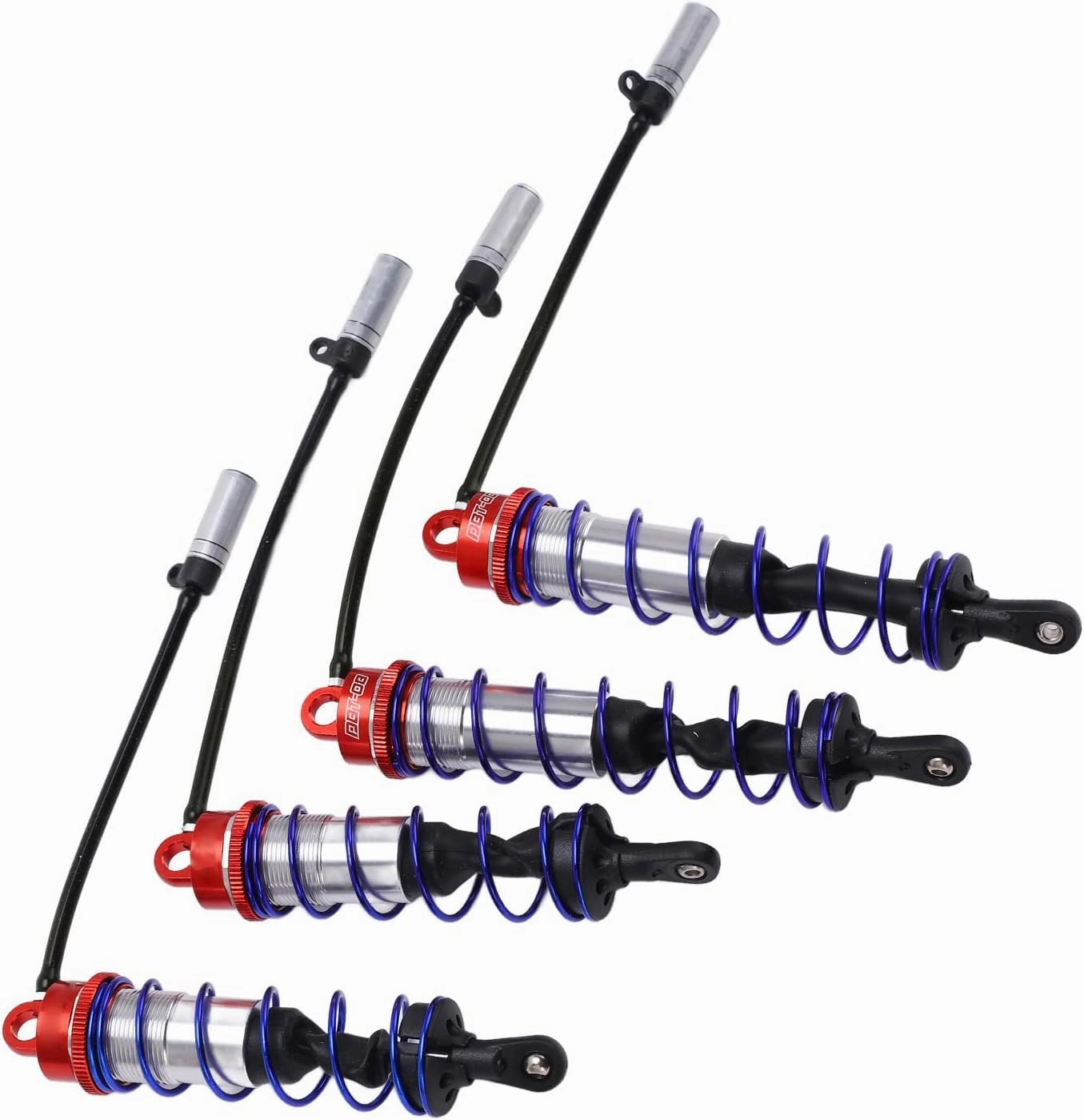 Bnineteenteam 4PCS Front Rear RC, Adjustable Oil Damper Set for JLB Racing HSP EM Racing DHK HPI (Red)