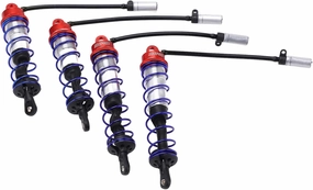 Bnineteenteam 4PCS Front Rear RC, Adjustable Oil Damper Set for JLB Racing HSP EM Racing DHK HPI (Red)