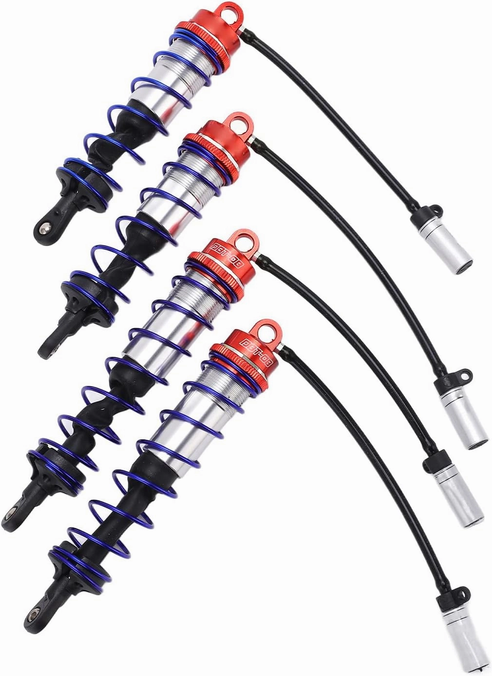 Bnineteenteam 4PCS Front Rear RC, Adjustable Oil Damper Set for JLB Racing HSP EM Racing DHK HPI (Red)