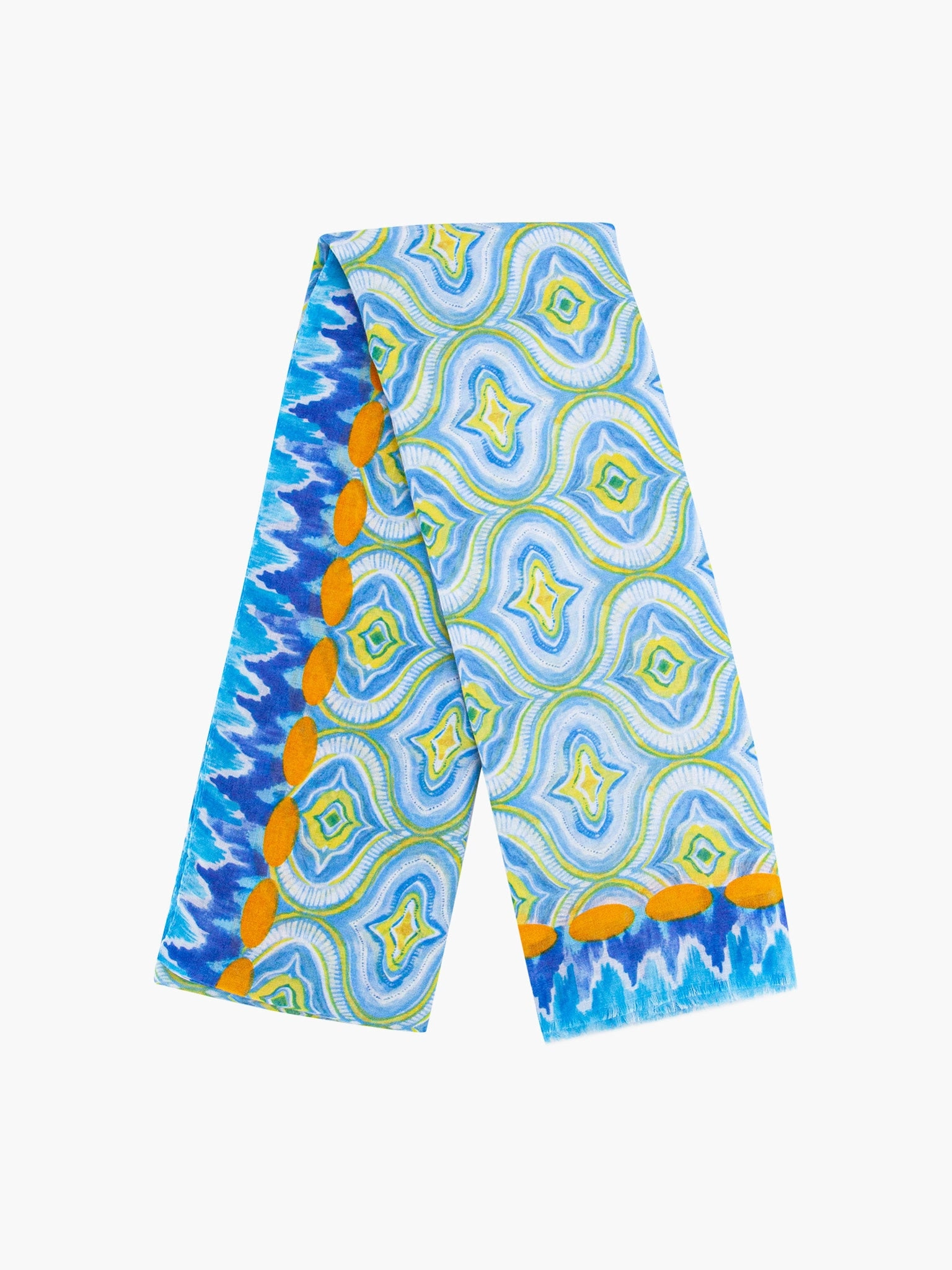 Bree Lightweight Scarf - Blue, Moroccan Tiles