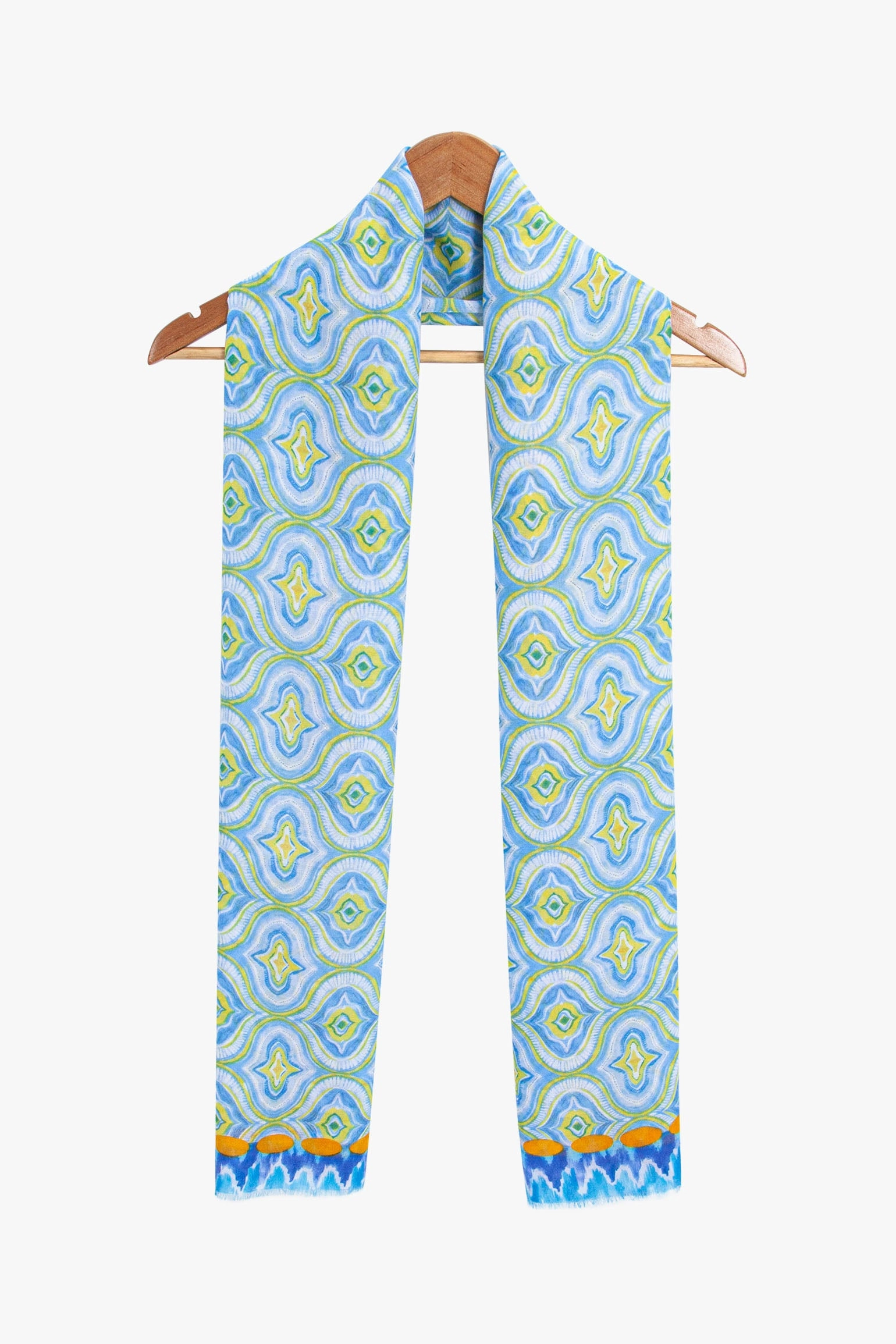 Bree Lightweight Scarf - Blue, Moroccan Tiles