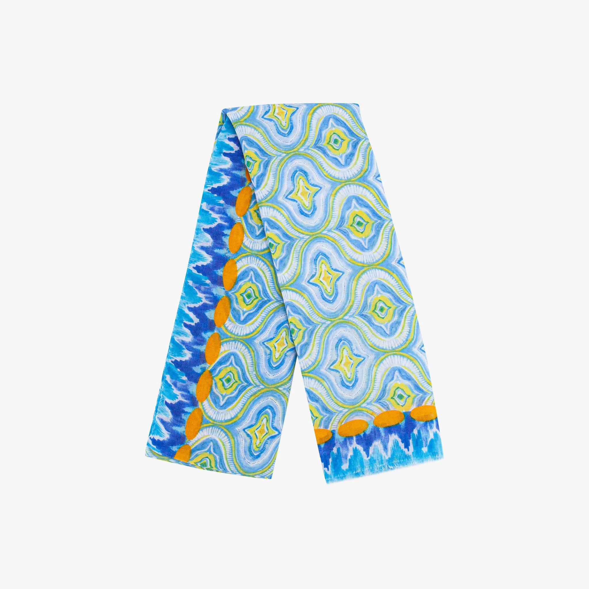 Bree Lightweight Scarf - Blue, Moroccan Tiles