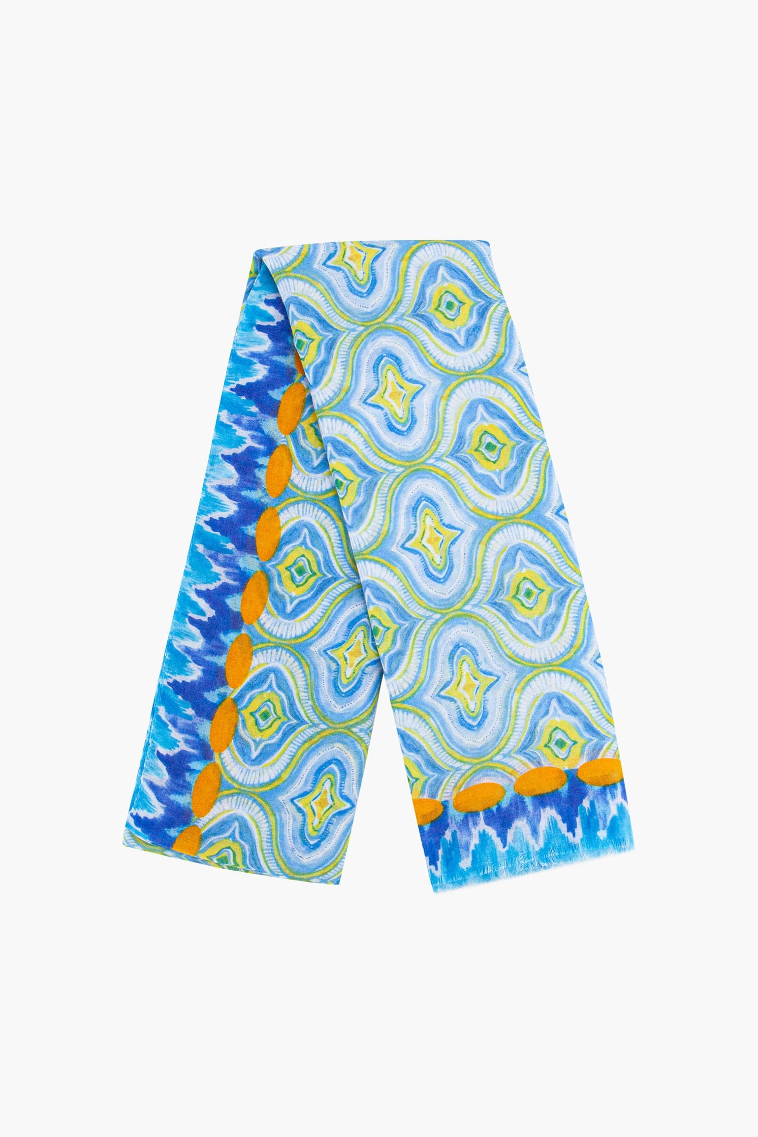 Bree Lightweight Scarf - Blue, Moroccan Tiles