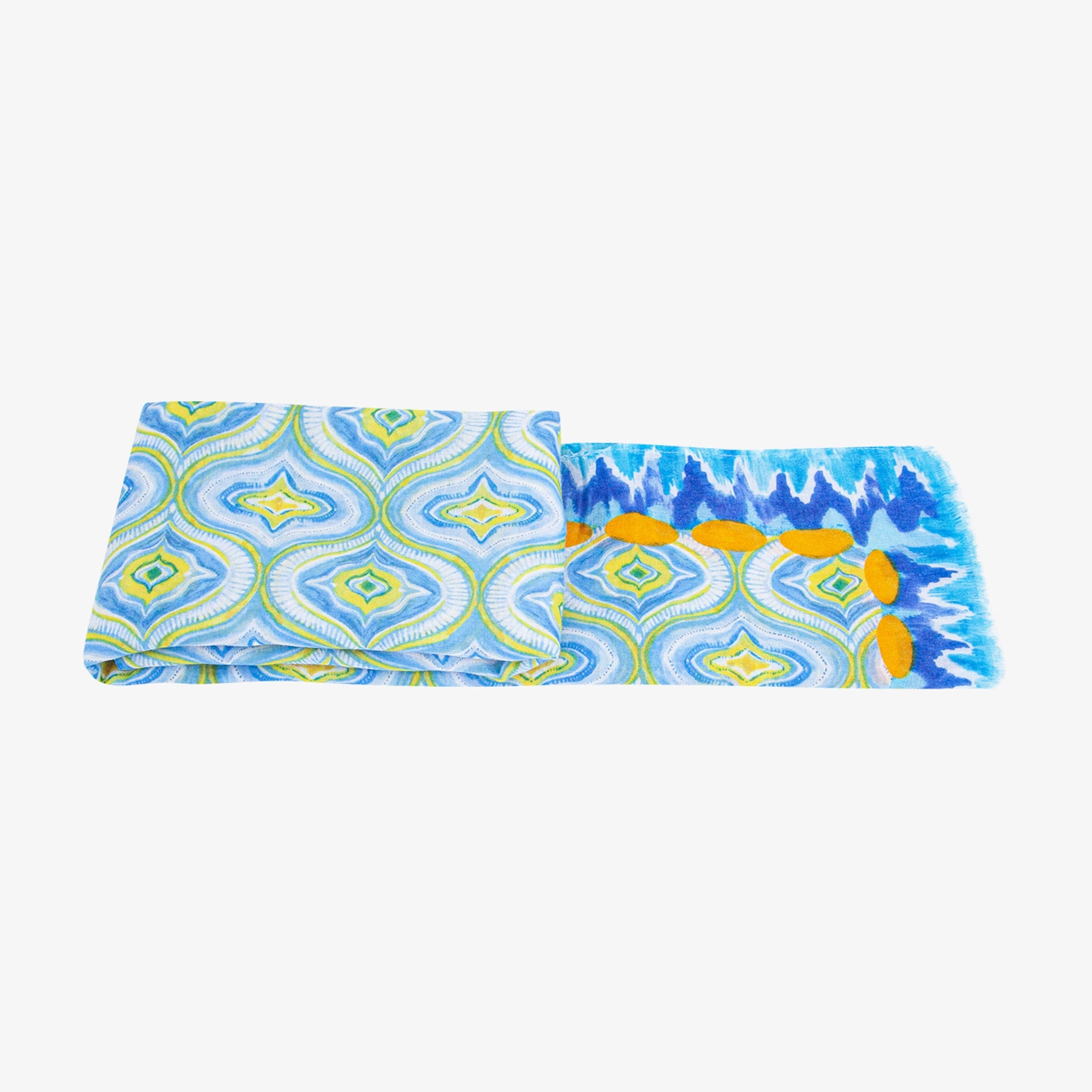 Bree Lightweight Scarf - Blue, Moroccan Tiles