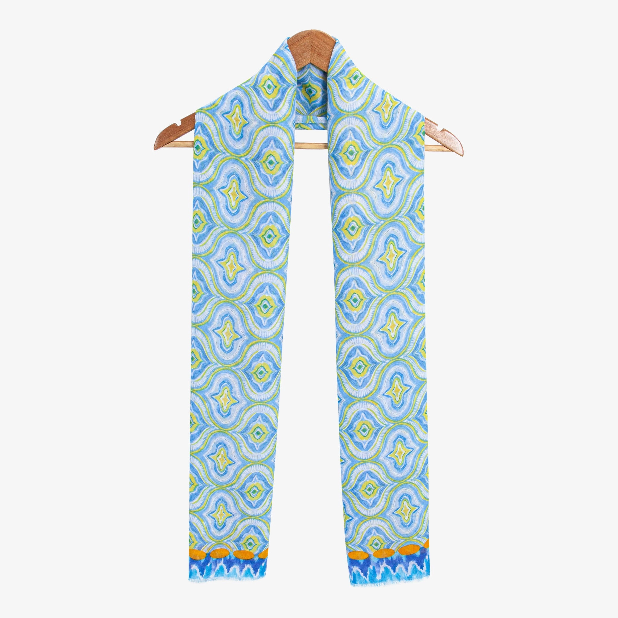 Bree Lightweight Scarf - Blue, Moroccan Tiles