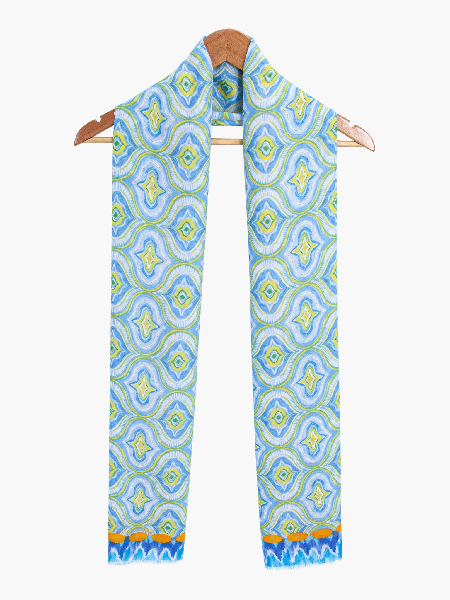 Bree Lightweight Scarf - Blue, Moroccan Tiles