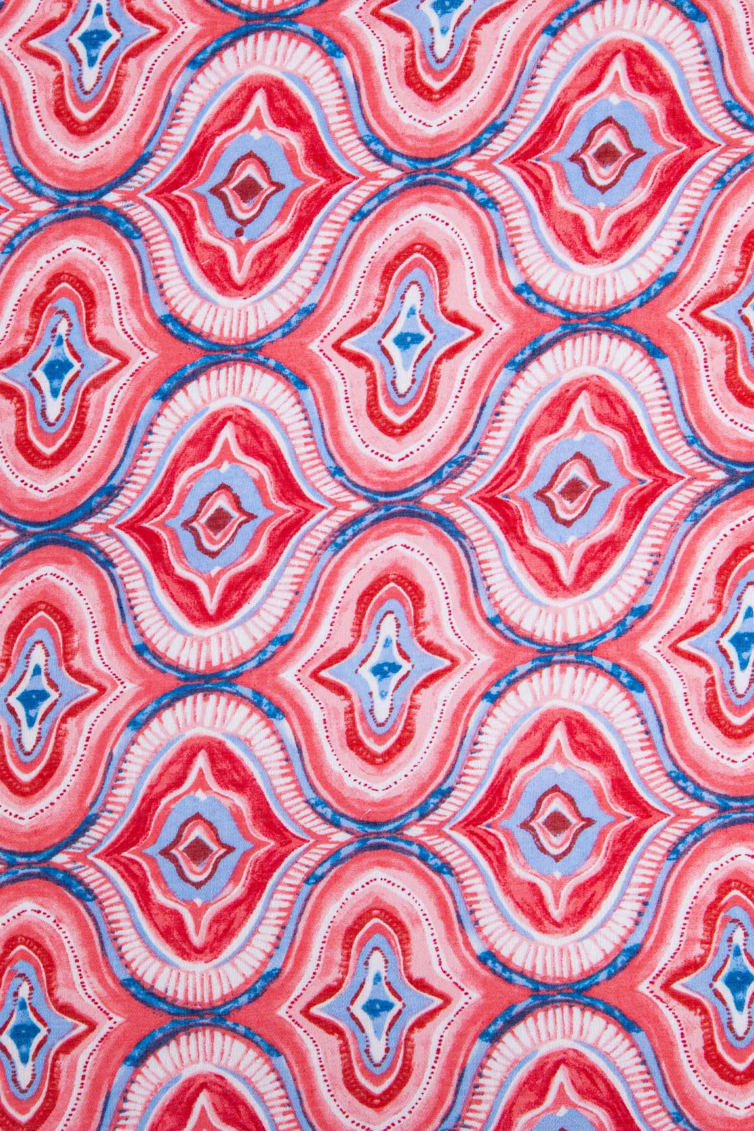 Bree Lightweight Scarf - Red, Moroccan Tiles