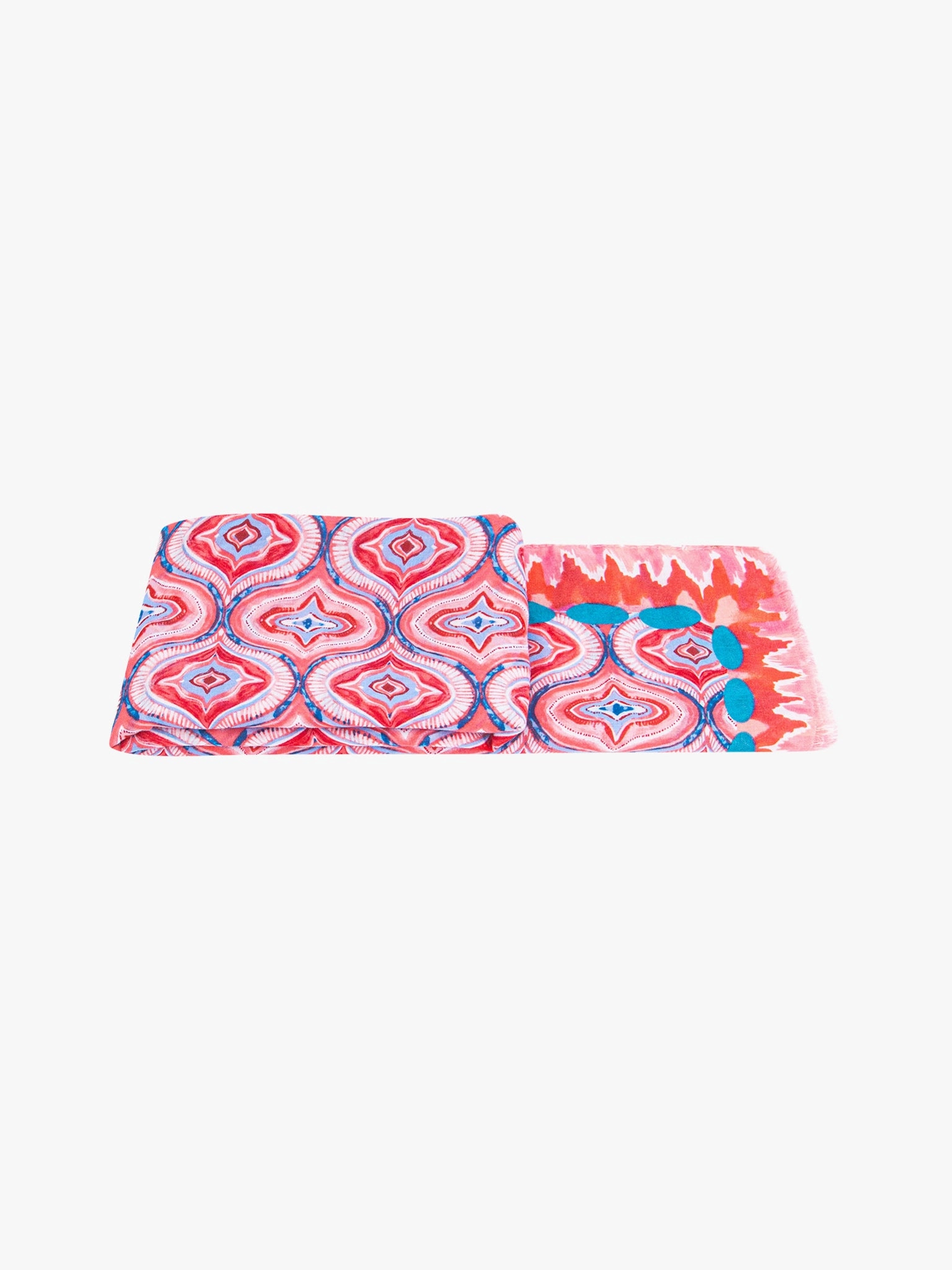 Bree Lightweight Scarf - Red, Moroccan Tiles