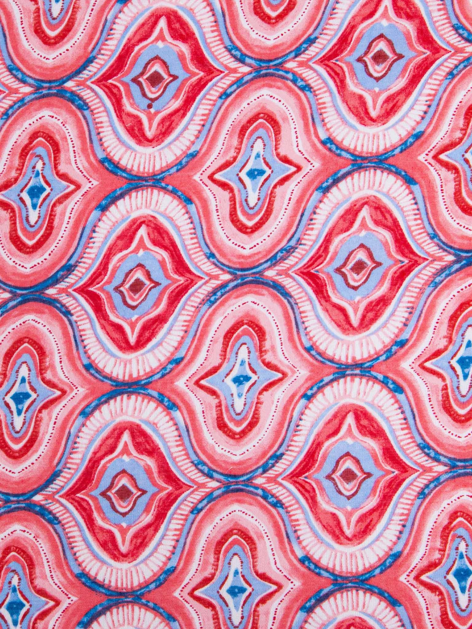 Bree Lightweight Scarf - Red, Moroccan Tiles