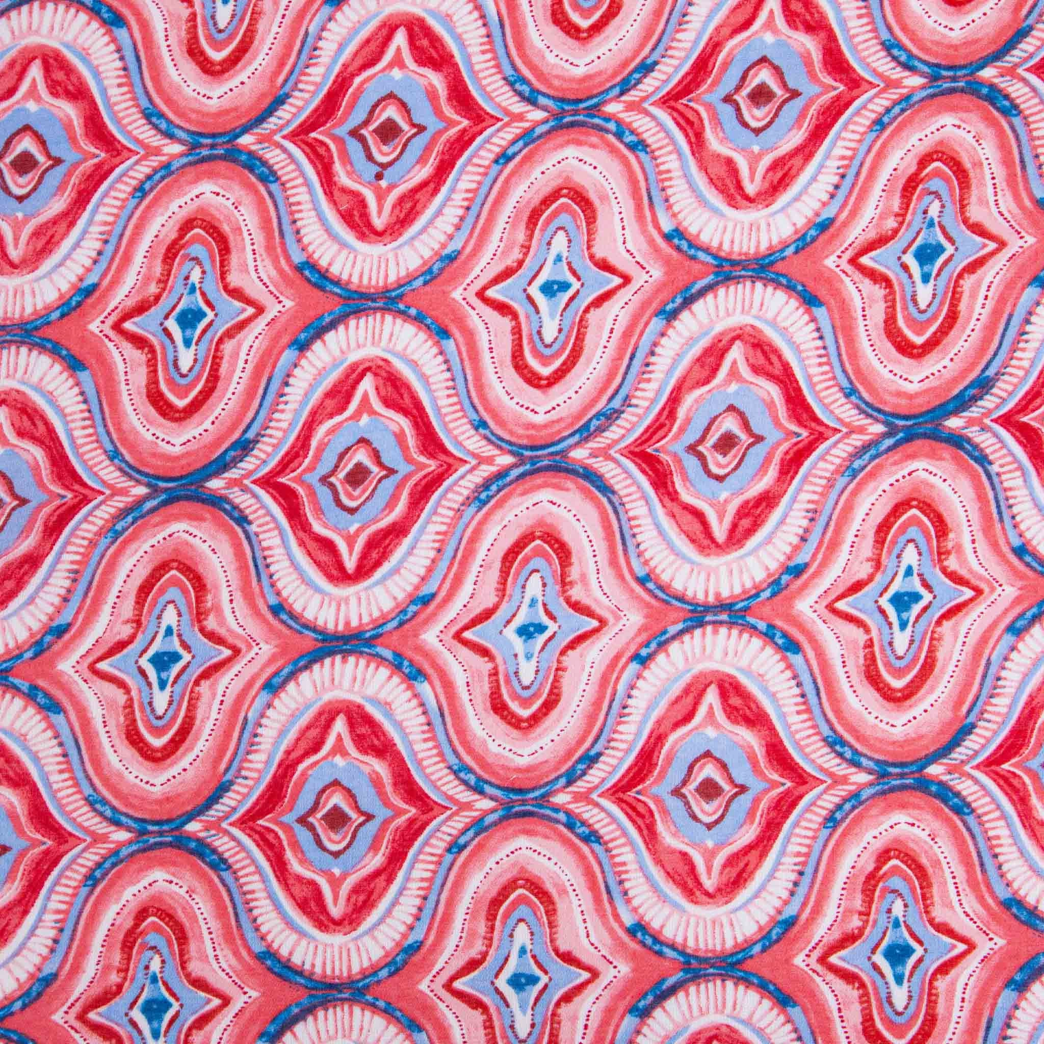 Bree Lightweight Scarf - Red, Moroccan Tiles
