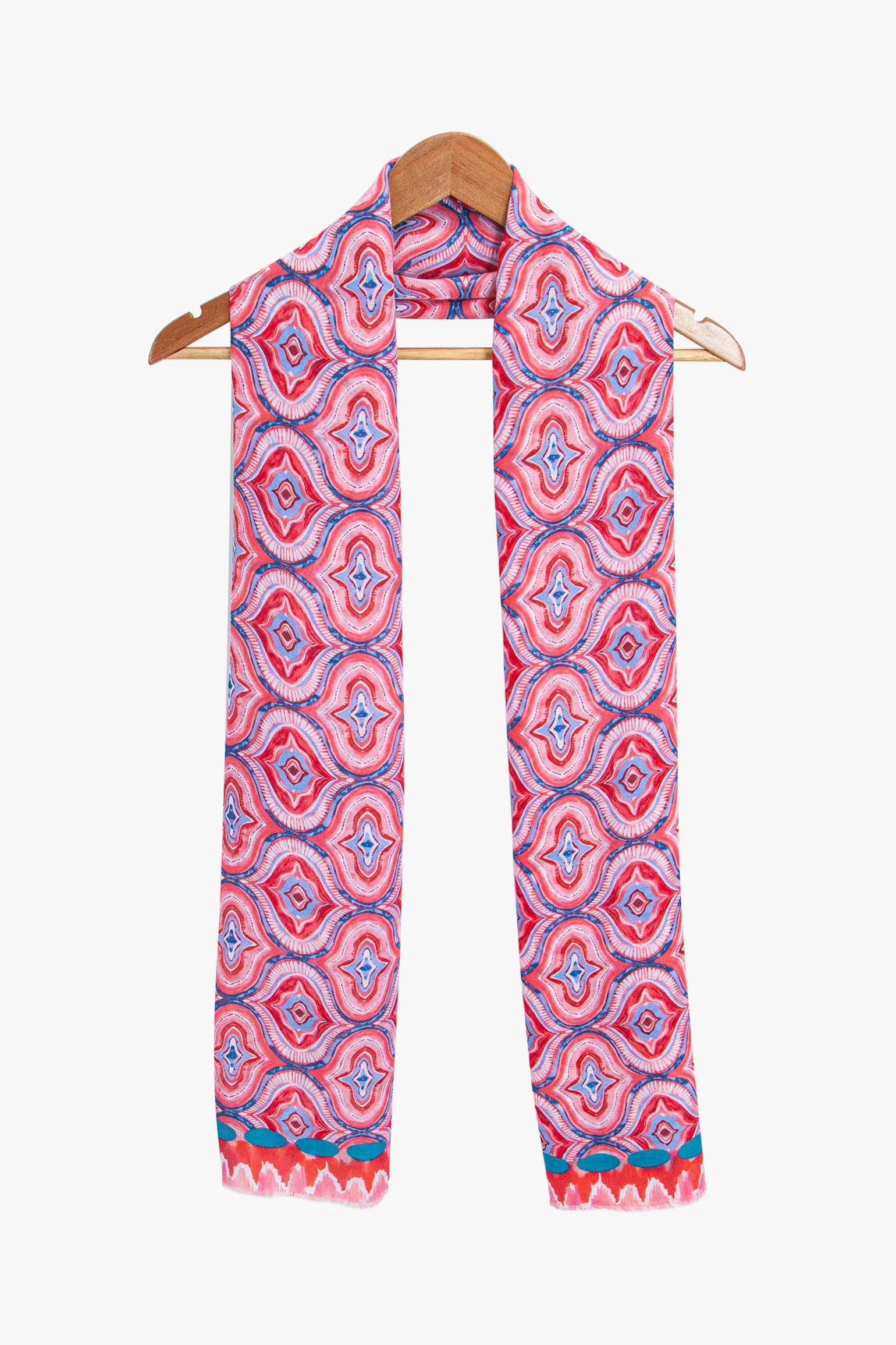 Bree Lightweight Scarf - Red, Moroccan Tiles