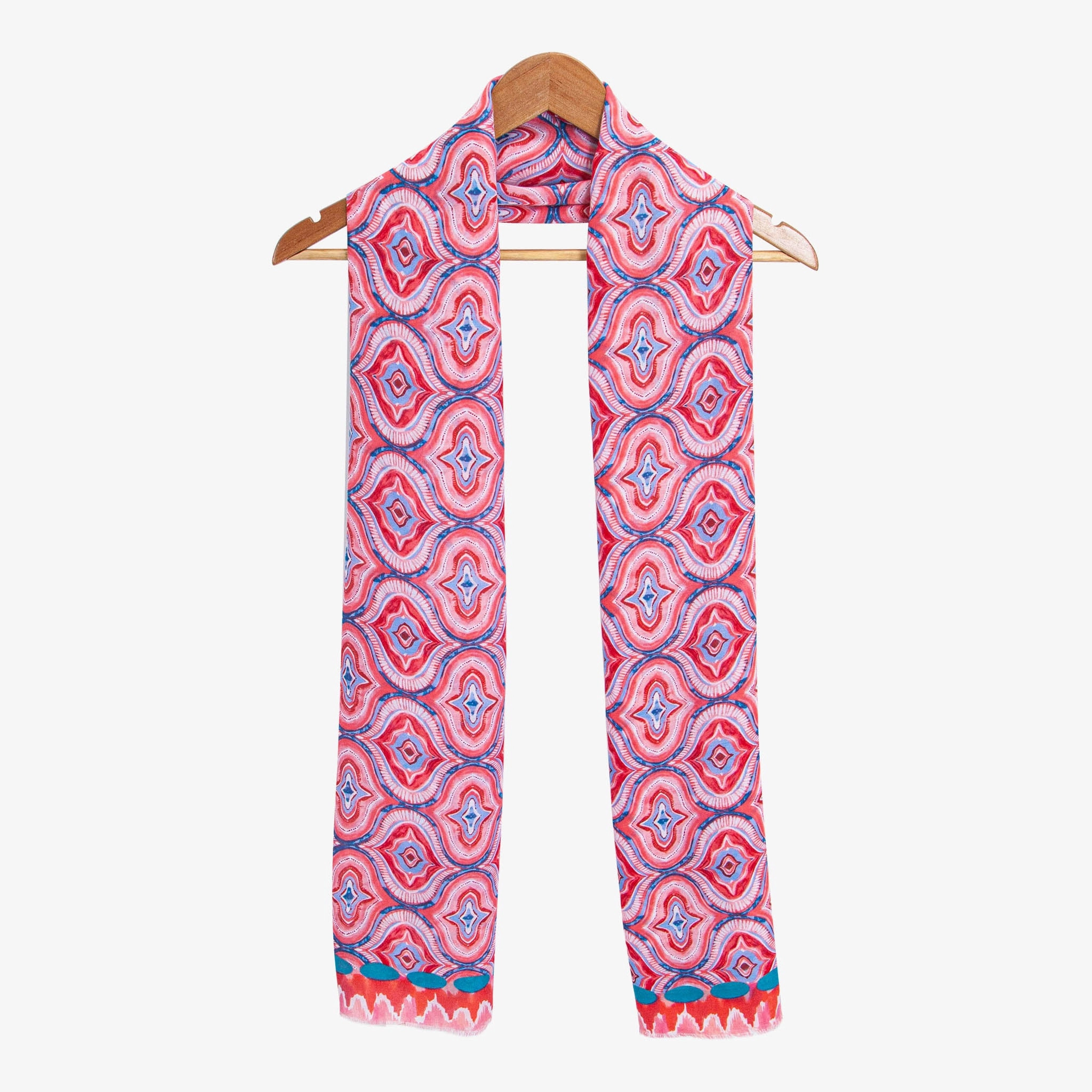 Bree Lightweight Scarf - Red, Moroccan Tiles