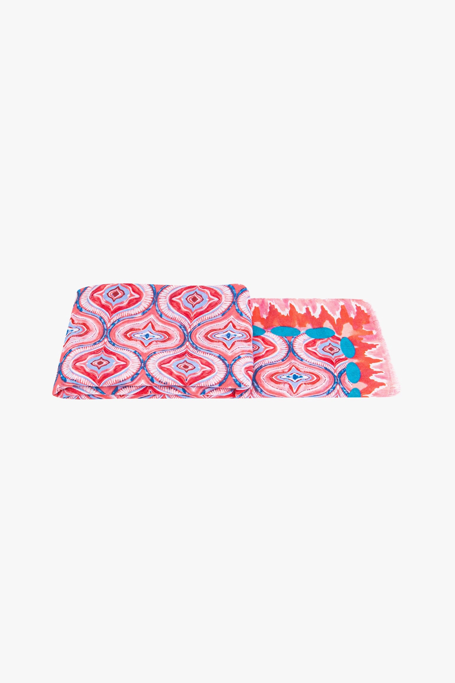 Bree Lightweight Scarf - Red, Moroccan Tiles