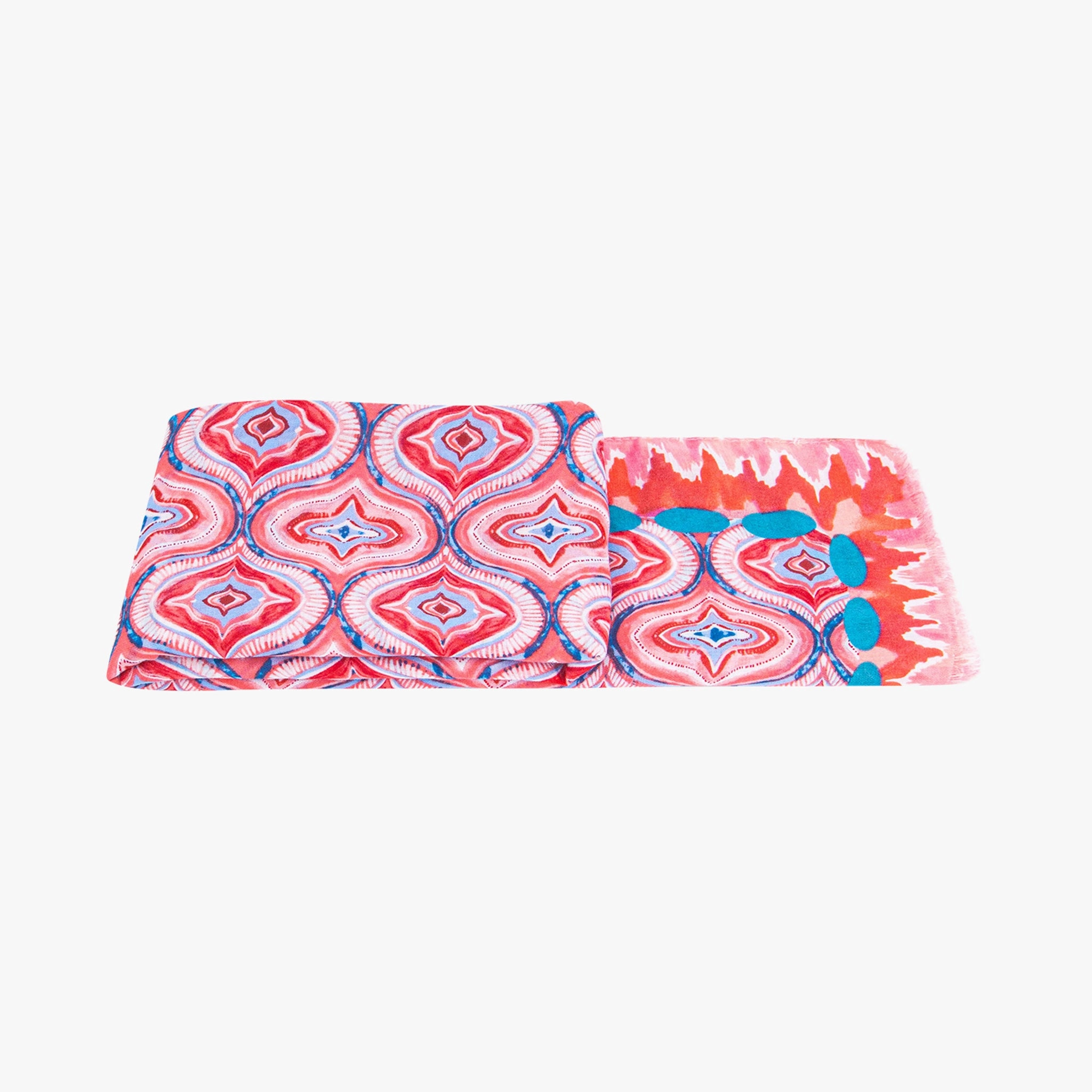 Bree Lightweight Scarf - Red, Moroccan Tiles