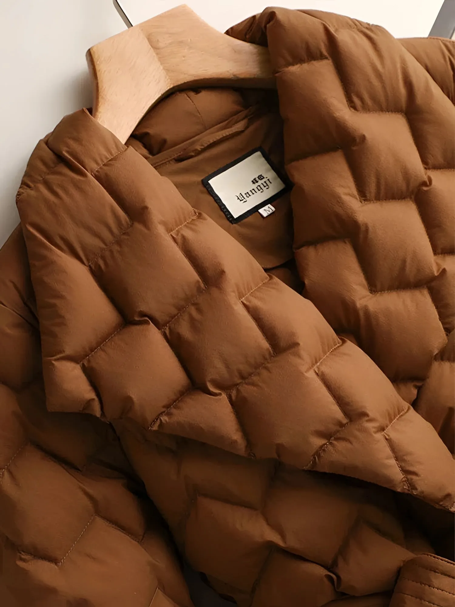 Brown Quilted Puffer Jacket - Lightweight Insulated Men's Coat