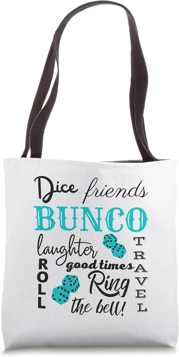 Bunco Dice Good Times Word Cloud Prize Tote Bag