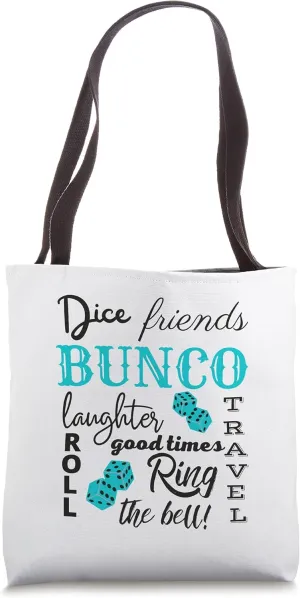 Bunco Dice Good Times Word Cloud Prize Tote Bag