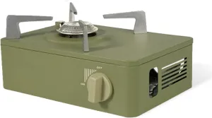 Burner Butane Camping Stove, Portable Butane Stove with Carrying Case | Camping and Backpacking Essentials, Great for Emergency Preparedness Kit (Gray : Green)
