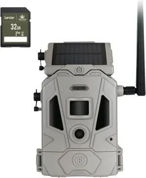 Bushnell CelluCORE 20 Solar Trail Camera, Low Glow Hunting Game Camera with Detachable Solar Panel   Lexar 32GB SD Card