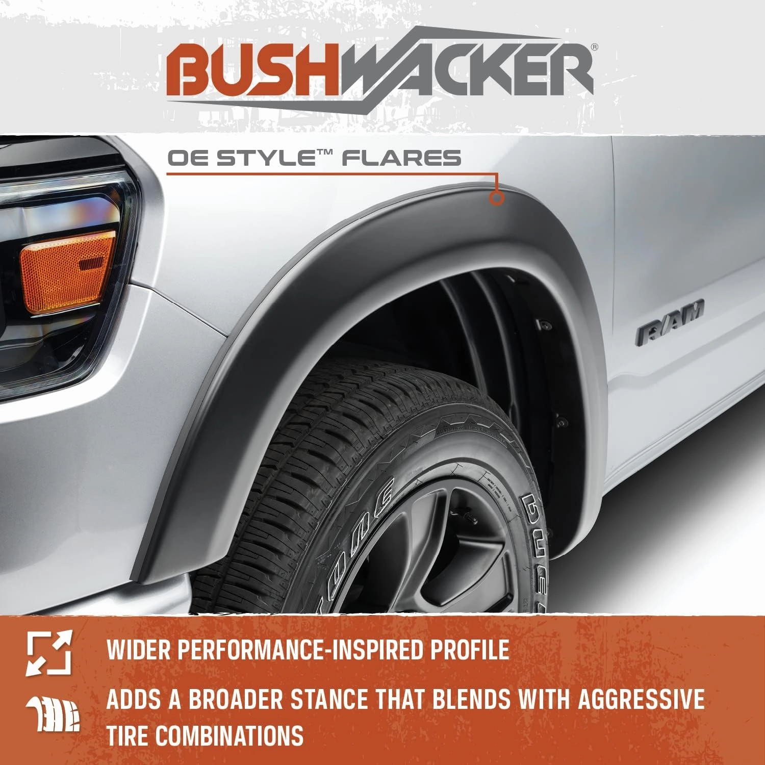 Bushwacker OE Style Factory Front & Rear Fender Flares | 4-Piece Set, Black, Smooth Finish | 40926-02 | Fits 2007-2013 GMC Sierra 1500/2500 HD/3500 HD w/ 6.6' or 8.1' Bed (Excludes Dually)
