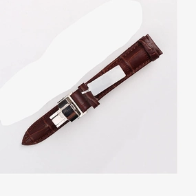 Butterfly Buckle Folding Leather Watch with 24/22/21/21/20/19/18/16/14mm Men's and Women's Universal Straps