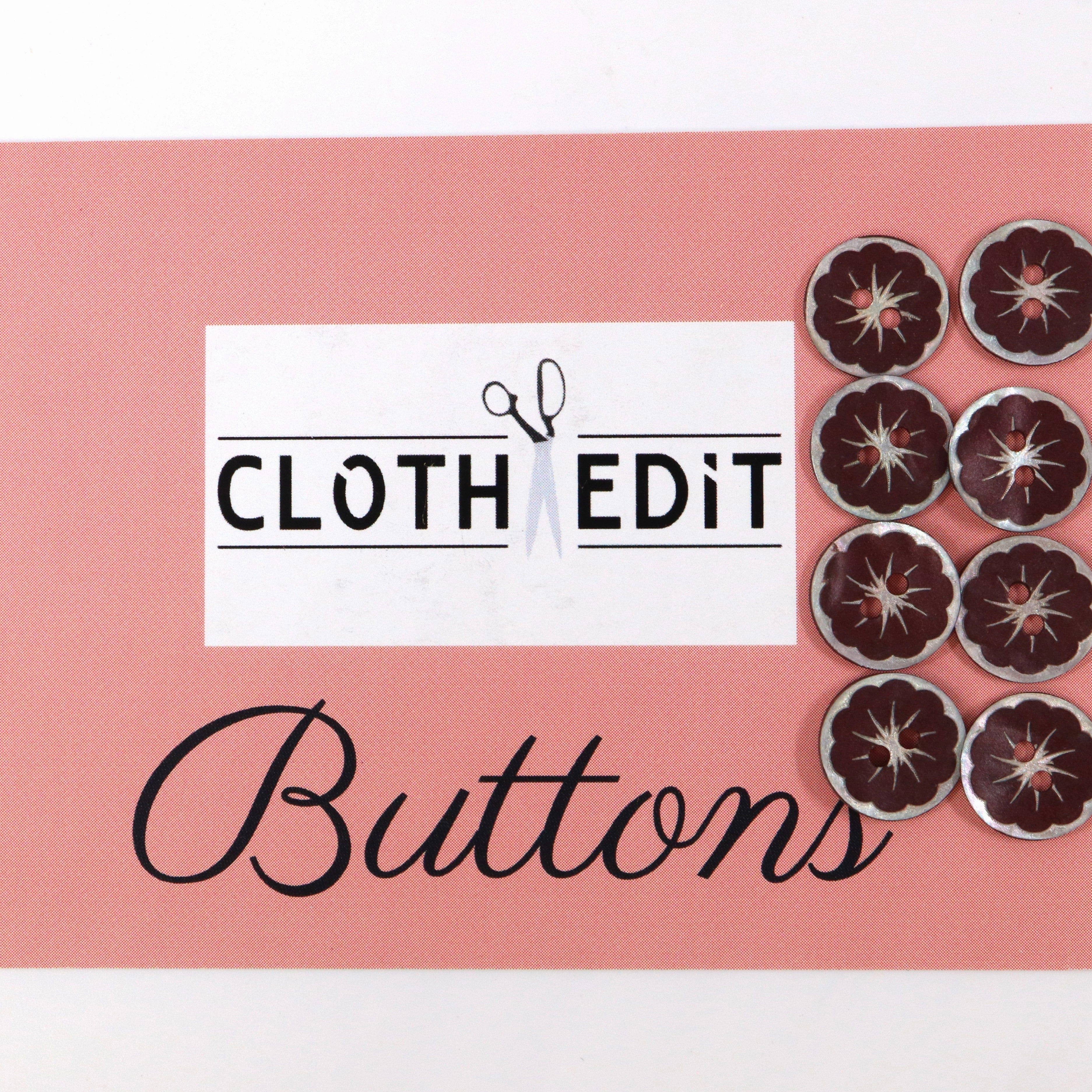 Buttons (Set of 8) - Mocha Flower | Shell | 12mm