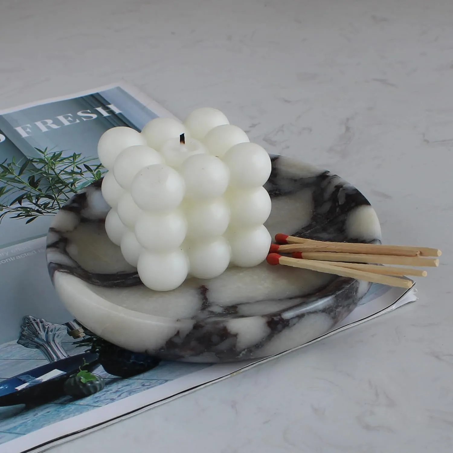 Calacatta Viola Marble Jewelry Dish 5.5", Trinket Dish for Ring Earring, Gift for Woman Daugther