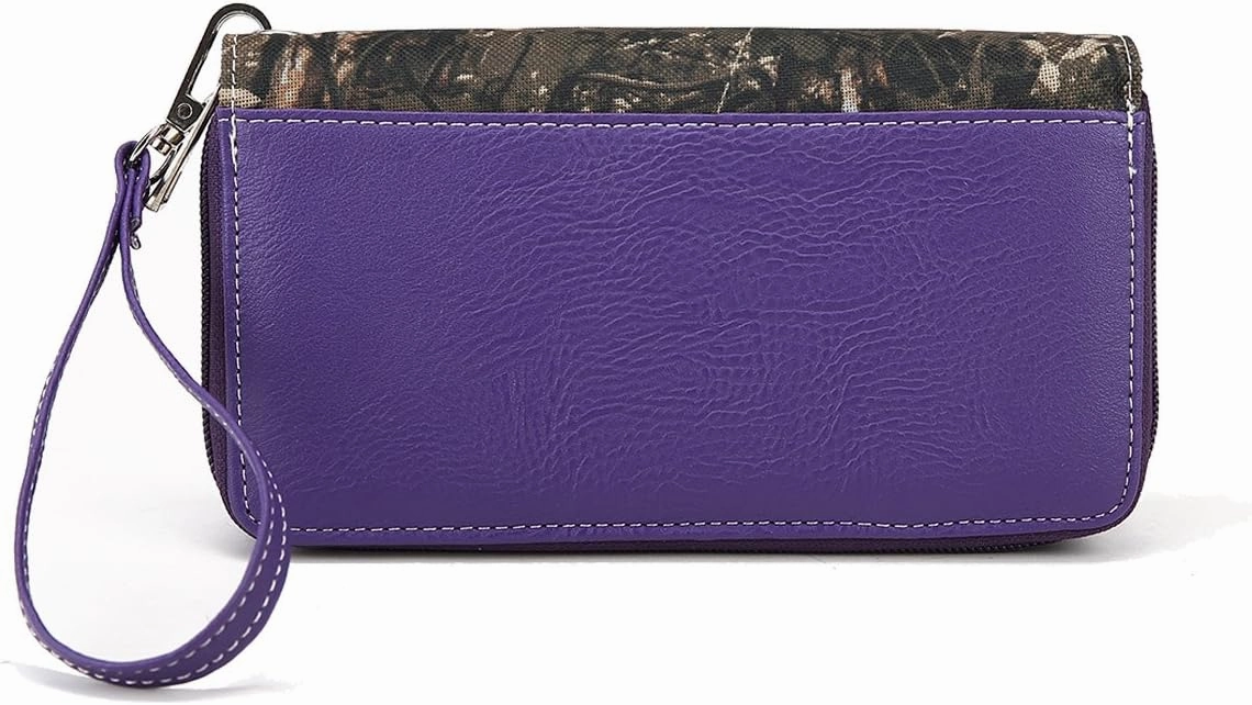 Camouflage Cross Wings Western Style Studded Handbag Tooled Leather Purse Country Women Shoulder Bag Pouch Wallet Set