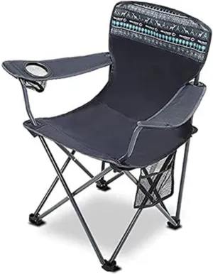Camping Chair Camp Chair Camping Padded Arm Chair with Cup Holder, Lumbar Back Chair for Outdoor Indoor s Outdoor Fishing Chair