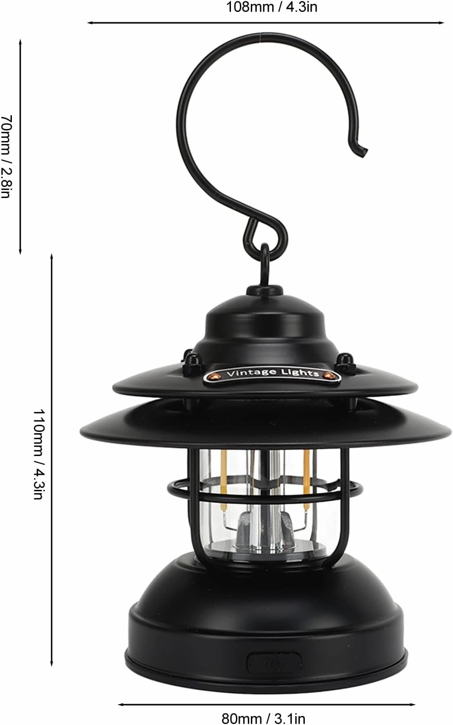Camping Lantern Rechargeable, LED Adjustable Light with IPX4 Waterproof,USB Charging Led Camping Lantern for Fishing, Home and More(Bronze Black)
