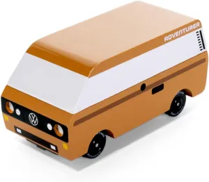 CANDYCAR® Wooden Diecast Collection - VW Brown Adventurer, Premium Handcrafted Beech Wood Toy Car