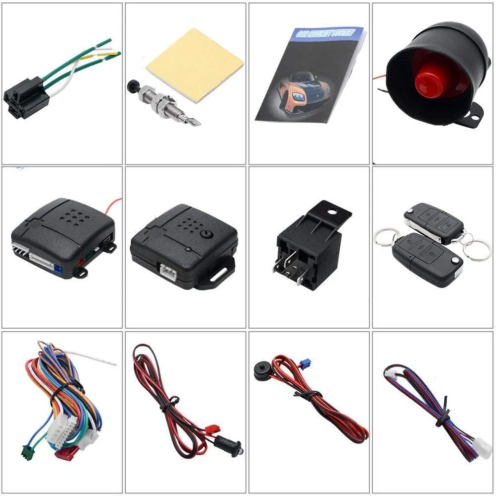 Car Central Lock Universal Auto Remote Central Kit Vehicle Door Lock with Shock Sensor   Contorl Box   2 Replacement Remote Contorl for Car Central Door Lock
