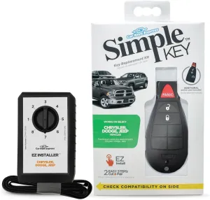 Car Keys Express Simple Key Programmer with Interchangeable 4 Button Keypad, Key Replacement Kit for Chrysler, Dodge, Jeep, Ram, and Volkswagen Vehicles