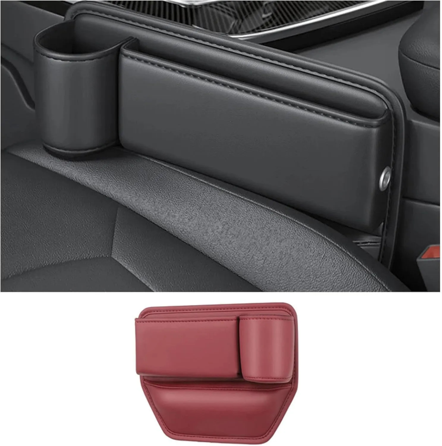 Car Leather Cup Holder Bag for D&odge Challenger 2011-2014 Car Crevice Storage Box Car Clearance Bag with Cup Holder Car Accessories