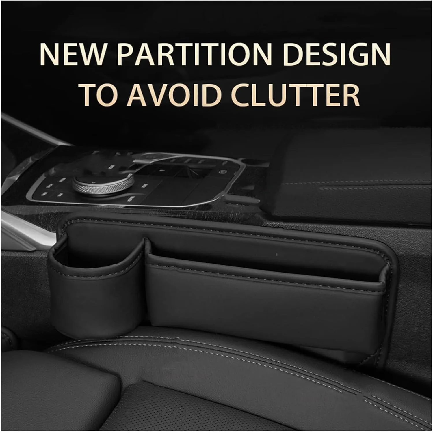 Car Leather Cup Holder Bag for D&odge Challenger 2011-2014 Car Crevice Storage Box Car Clearance Bag with Cup Holder Car Accessories