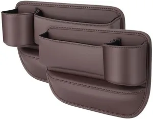 Car Seat Gap Filler Organizer for Hyundai Tucson 2015-2018 2021-2023, Leather Cup Holder Crevice Bag Front Seats Center Console Side Storage Box for Cards Keys,A