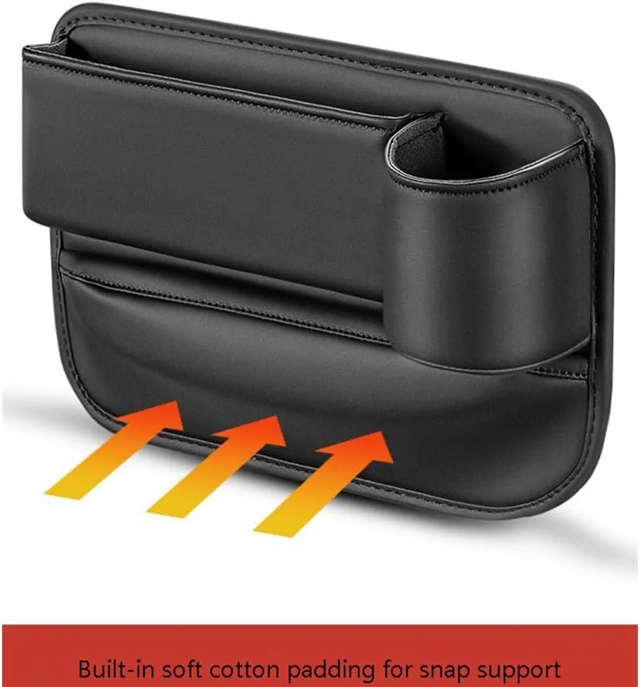 Car Seat Gap Filler Organizer for Hyundai Tucson 2015-2018 2021-2023, Leather Cup Holder Crevice Bag Front Seats Center Console Side Storage Box for Cards Keys,A