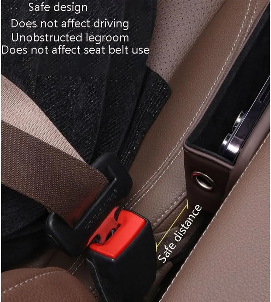 Car Seat Gap Filler Organizer for Hyundai Tucson 2015-2018 2021-2023, Leather Cup Holder Crevice Bag Front Seats Center Console Side Storage Box for Cards Keys,A